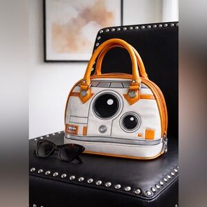 Loungefly Star Wars BB-8 Dome Satchel Handbag White Orange Disney